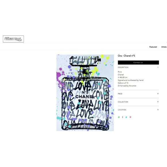 RARE ORA  ARTIST GRAFFITI ART CHANEL N°5 COLLECTION 36" X 24" ORIGINAL PAINTING - Picture 9 of 9